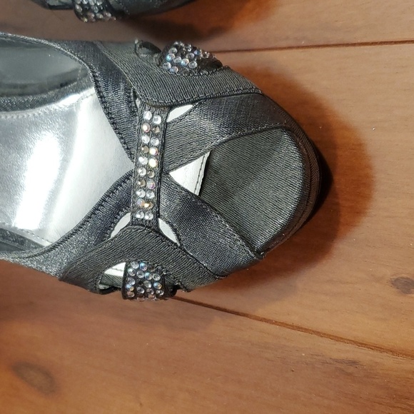 NINA Gray Peep Toe Platform Pumps Heels Shoes Women's 8.5 M - Picture 3 of 16